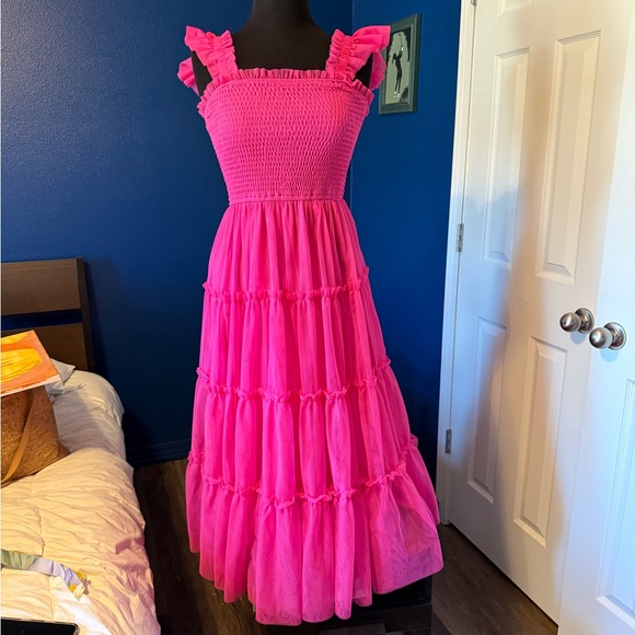 Pink Ruffled Maternity Dress - Picture 1 of 5